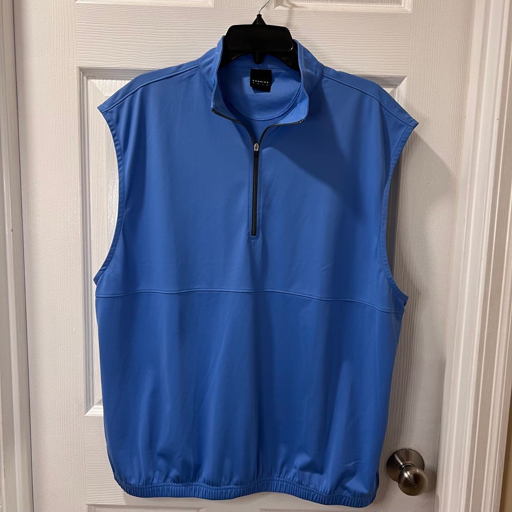 DUNNING Performance Golf Quarter-Zip Sleeveless Vest Athletic Running Blue-SZ L‎